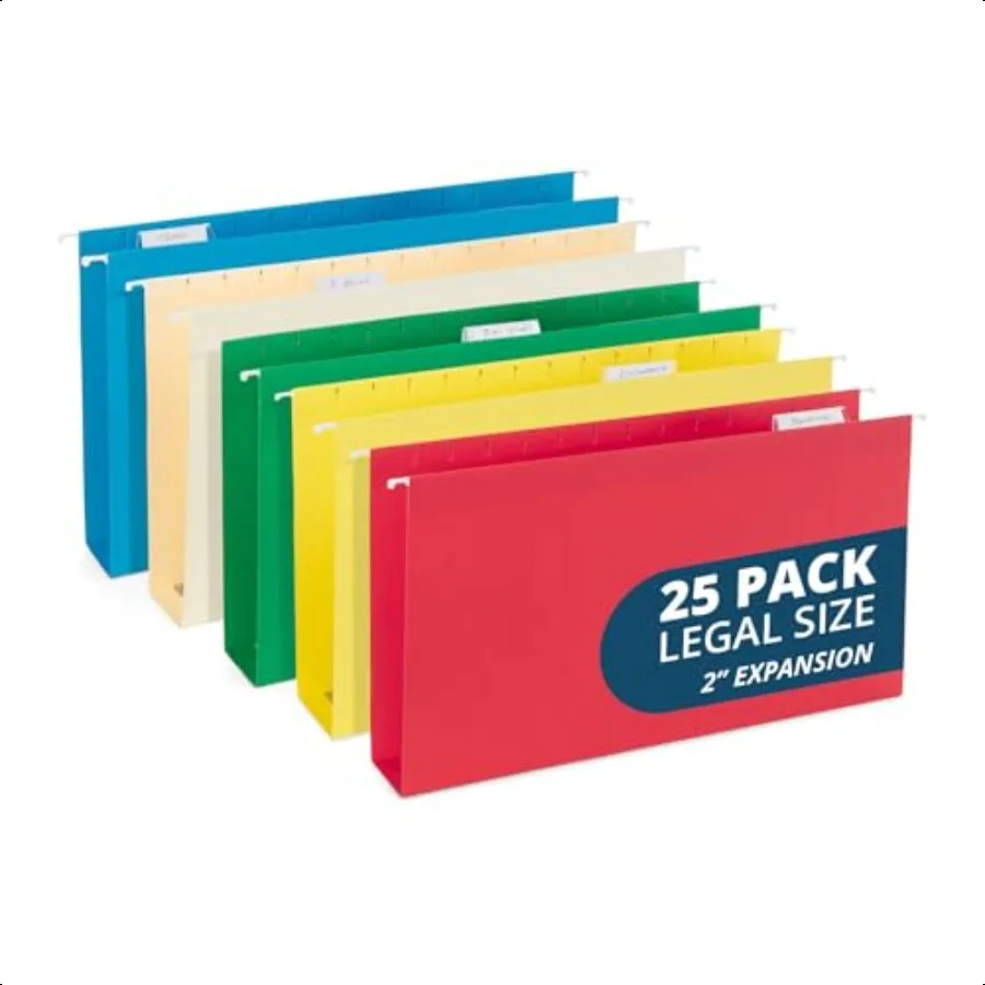 25-cartelle-di-file-sospese-di-dimensioni-legali-colori-assortiti-2-cartelle-di-file-sospese-legali-di-espansione-per-schedario-11pt-carta-stock-w