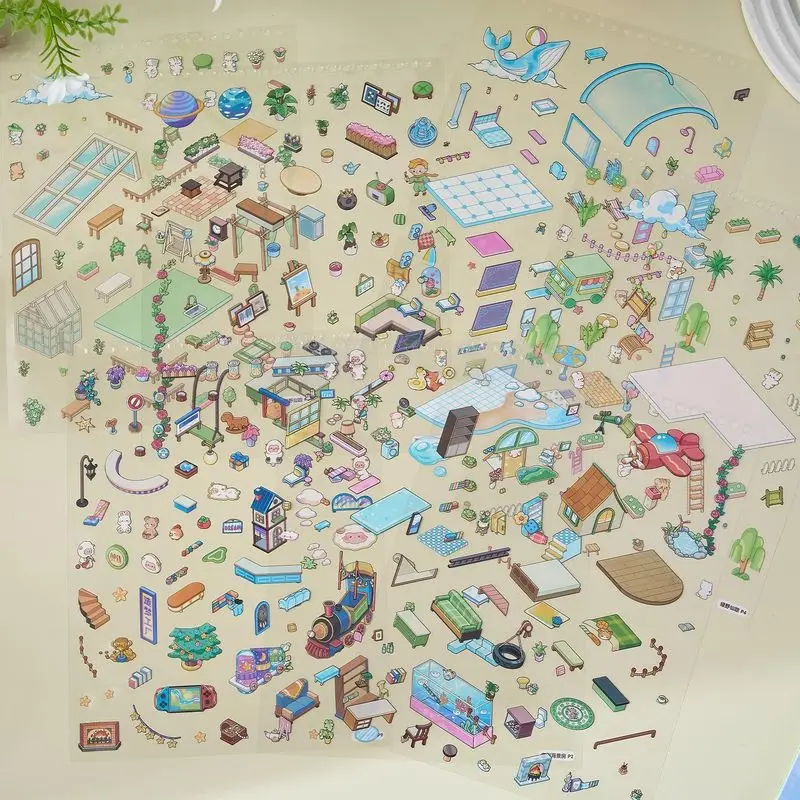 Nova cena em miniatura 5.0 adesivo livro coleção multi-cenários diy estereoscópico paisagem adesivos material escolar livro silencioso