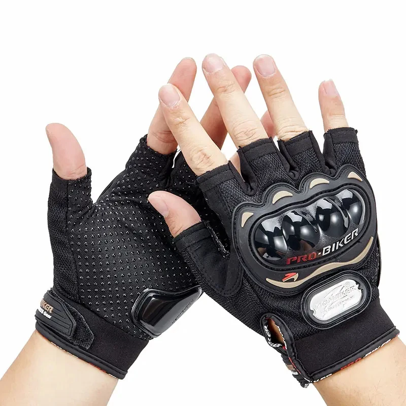 PRO-BIKER Cheap Riding Half Finger Gloves Summer Men Women Anti-slip Palm Gloves Motorcycle Off-Road Protective Gloves