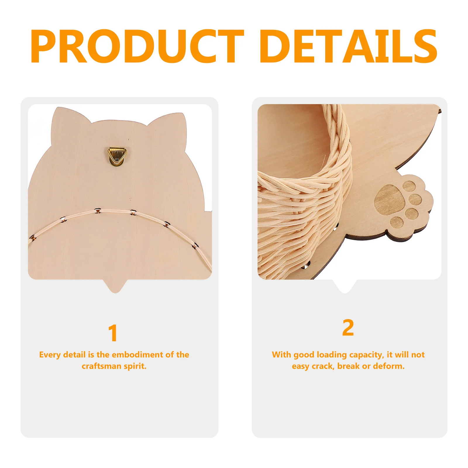 

Rattan Woven Hanging Basket Cartoon Style Wall Fruit Vegetable Storage Organizer Decorative Kitchen Hanging Basket