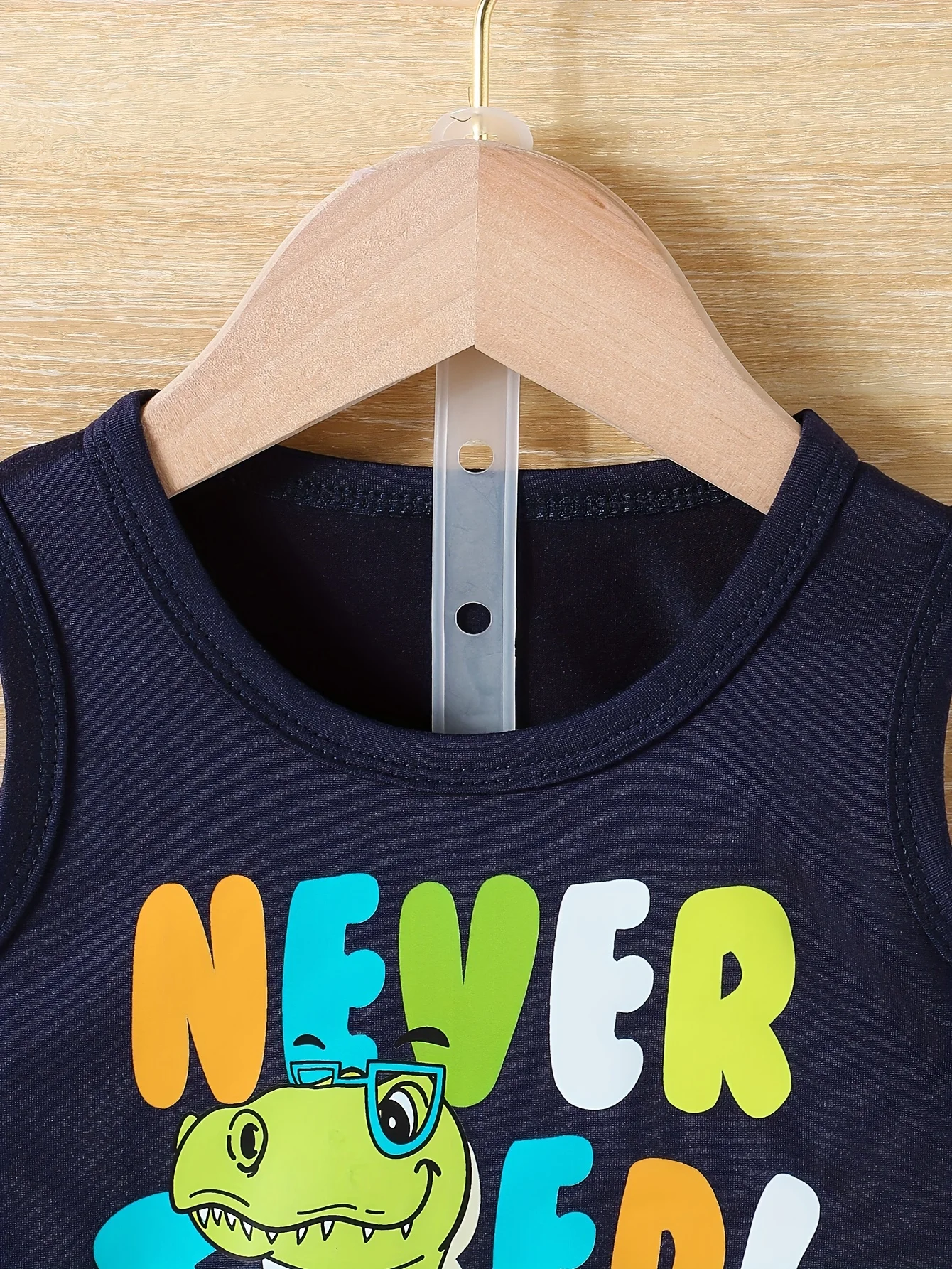 2-Piece Summer New Baby Boy Playing Sports Casual Fashion Dinosaur Pattern Sweat Absorption Breathable Sleeveless + Shorts Suit