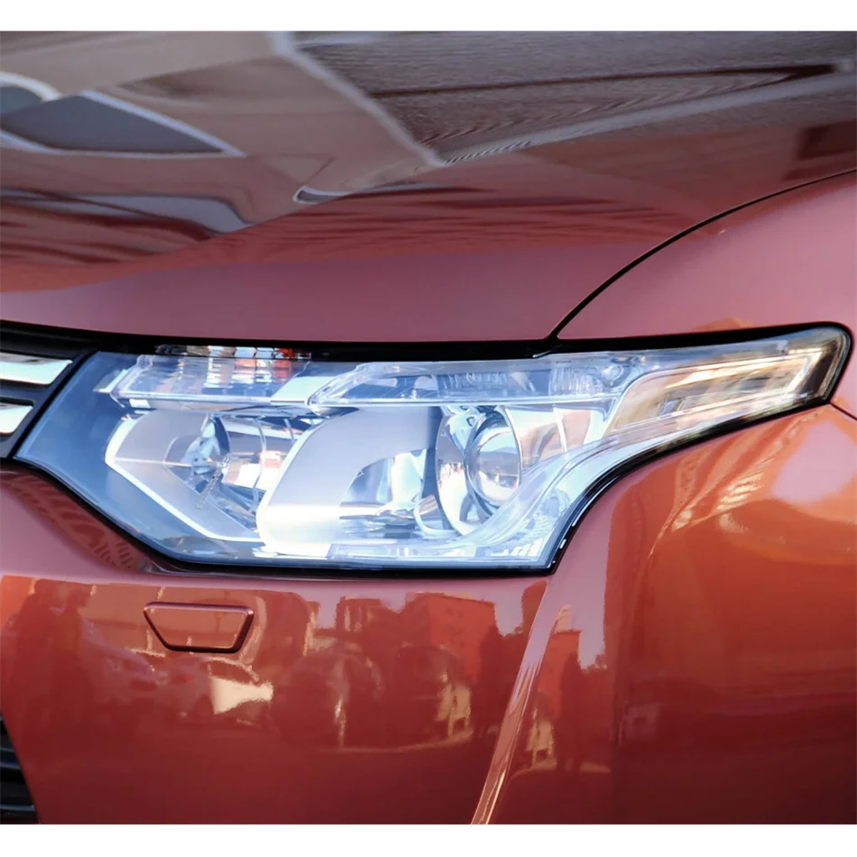For Mitsubishi Outlander 2013 2014 2015 Car Gadgets Shade Headlight Headlight Cap Car Front Headlight Lens Cover Lights Shell