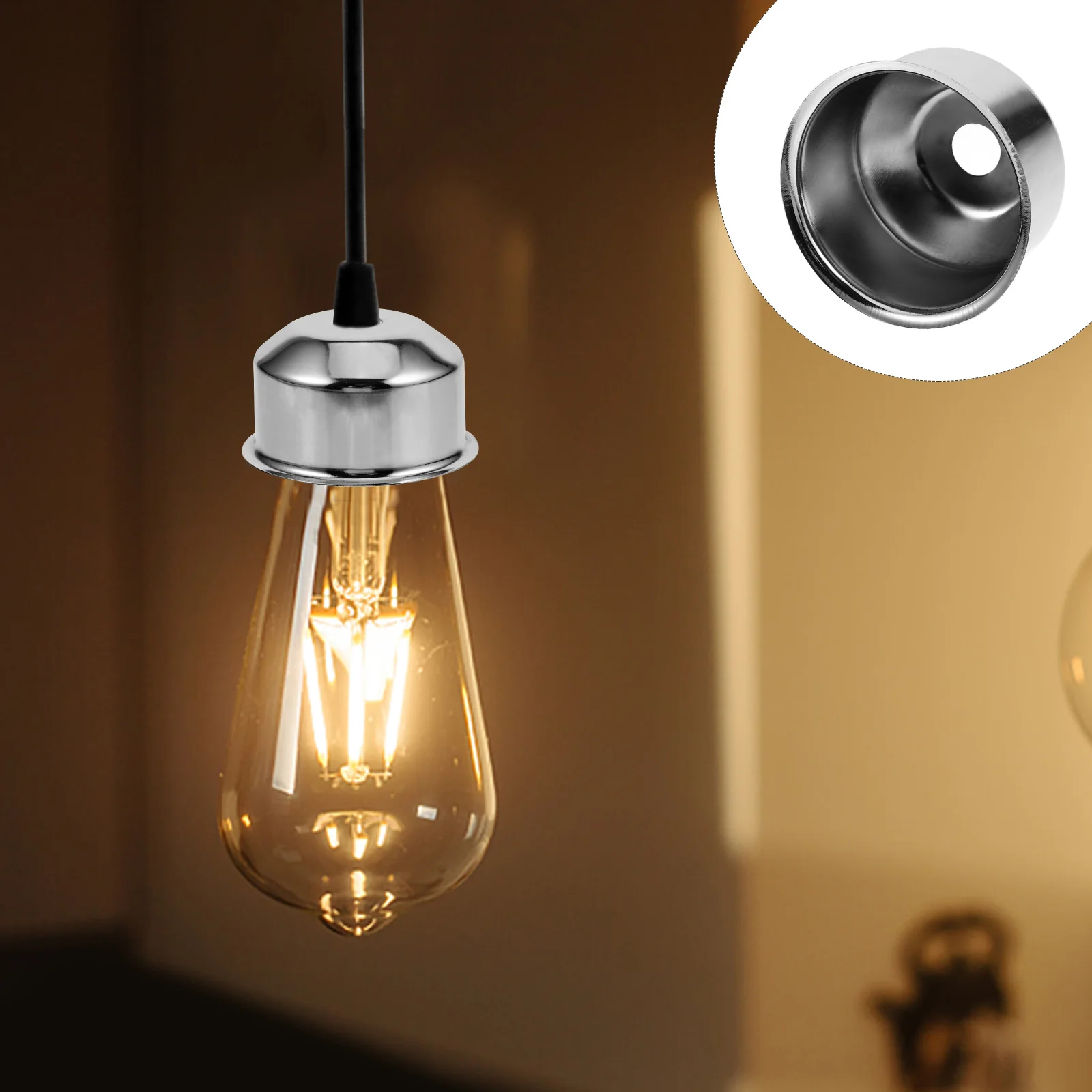 

Round Lamp Finial Base Iron Pendant Light Decor Part Simple Lamp Finials for Bedroom Living Room Lampshade Finial Light Bases
