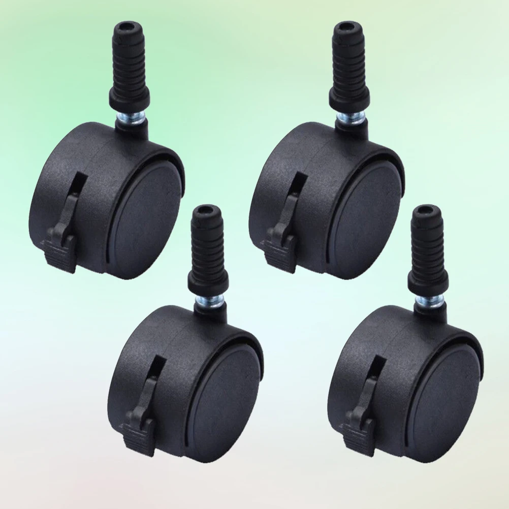 4pcs Office Office Chair Wheel Heavy Duty Bed Frames Wheel Furniture Caster Black Swivel Roller Replacement Mute Caster Wheel