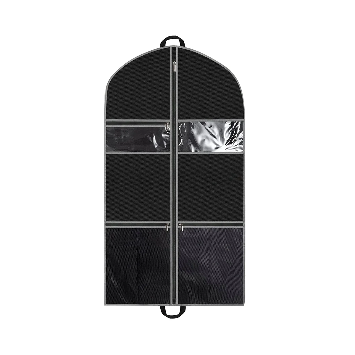 Suit Bag for Travel, Suit Carrier for Men Breathable Garment Bag with 2 Mesh Pockets and 1 PVC Pocket for Travel Closet