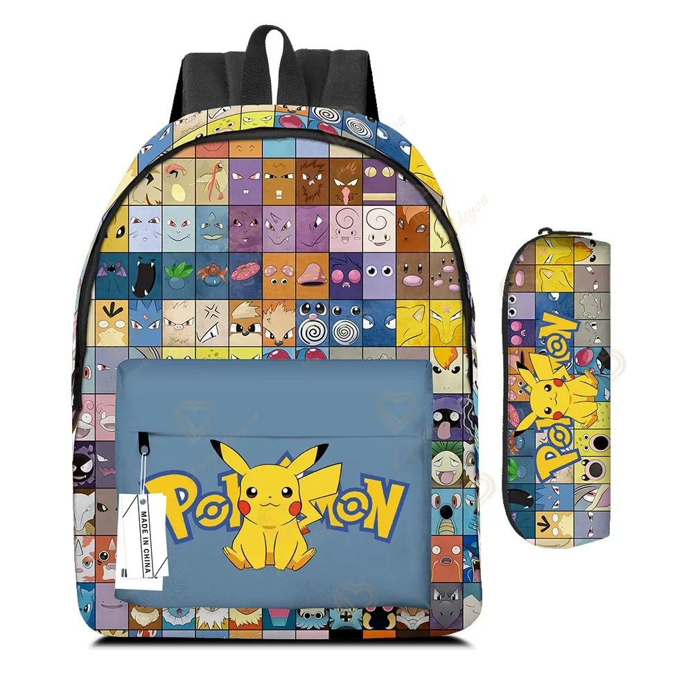 2 stks/set Anime Pikachu Pokemon Afdrukken Rugzak School Pikachu Jongens Meisjes Mode Laptop Grote Capaciteit Schooltas voor Geschenken - afbeelding 1