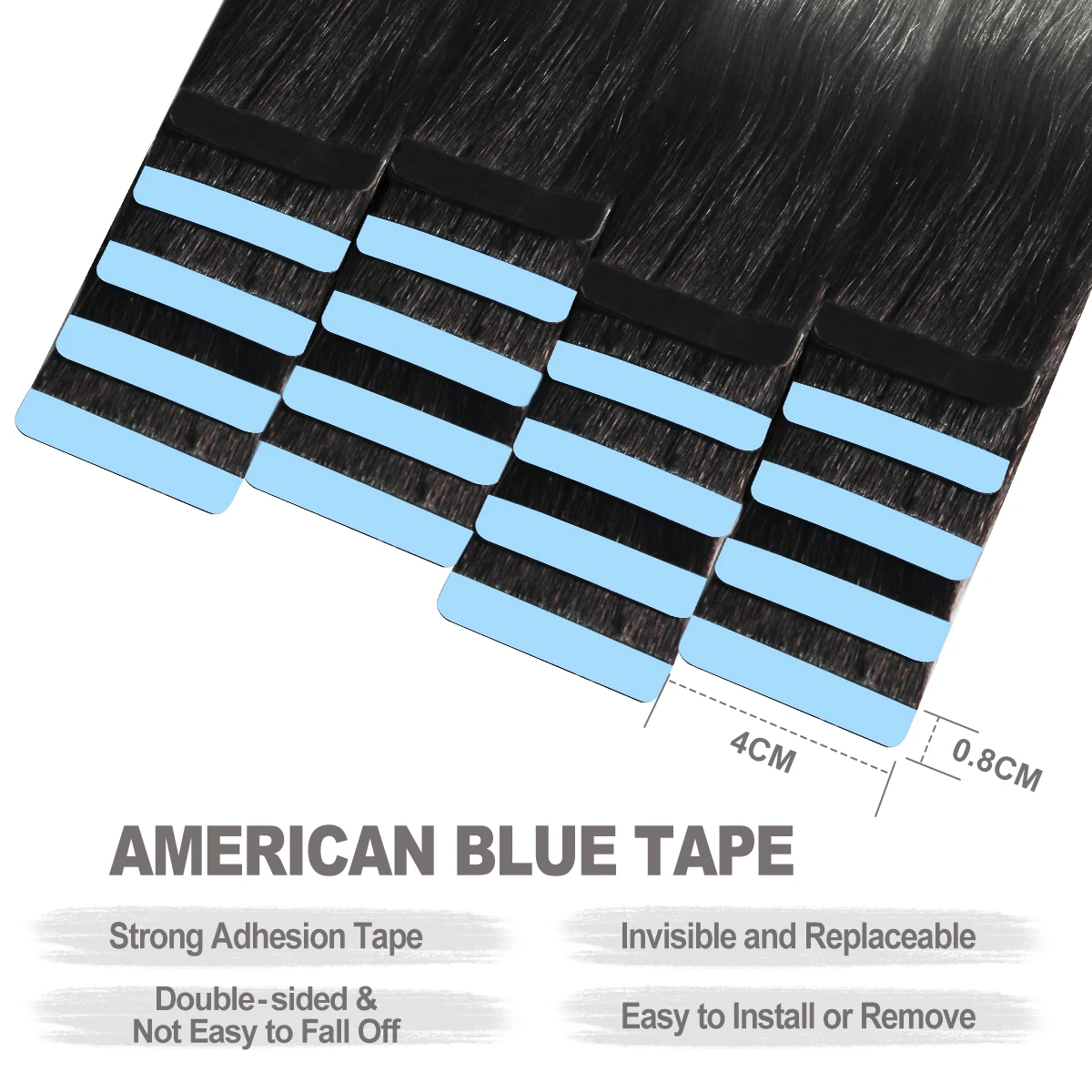 الشريط في الشعر البشري البني سلس الشريط في وصلات الشعر الجلد لحمة بولي الشريط الشريط على الشعر 12 "-24" آلة ريمي الشريط الإضافية #4