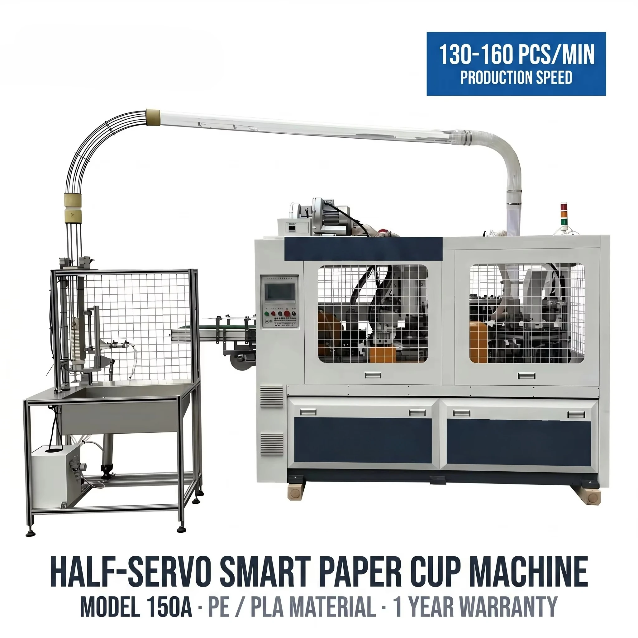 150 Pcs/Min Fully Automatic Paper Cup Making Machine 2oz-12oz High Speed Disposable Tea Cup Production Equipment