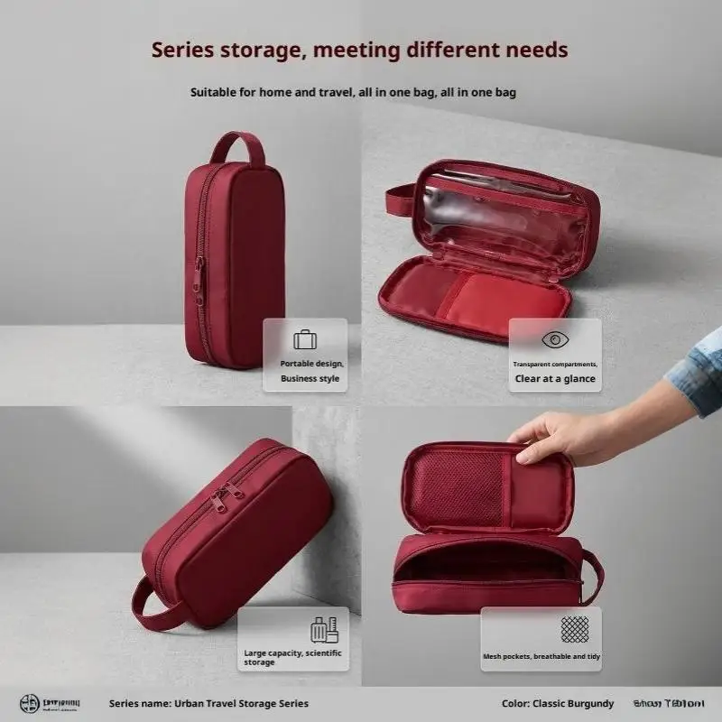 Double Layer Cosmetic Bag Travel Makeup Organizer Large Capacity Toiletry Bag Multifunction Pencil Case Brush Holder