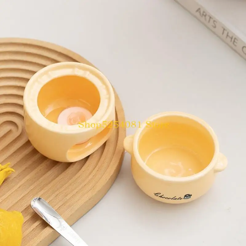 AXYC Practical Fondue Cup Cheese Chocolate Melting Bowl With Fork Ceramic kitchenwares