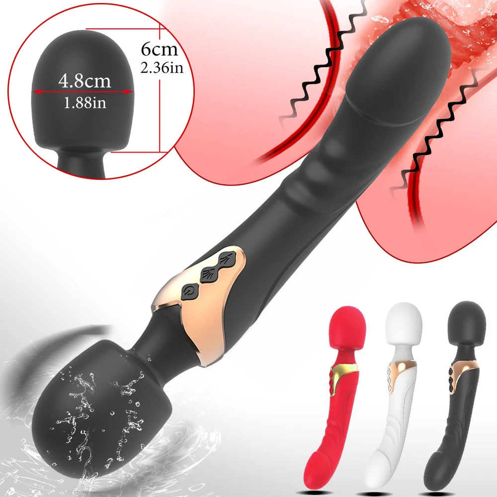Powerful Dildos Vibrator Large Size AV Magic Wand G-Spot Vagina Massager 10 Modes Clitoris Stimulator Adult Sex Toys for Woman