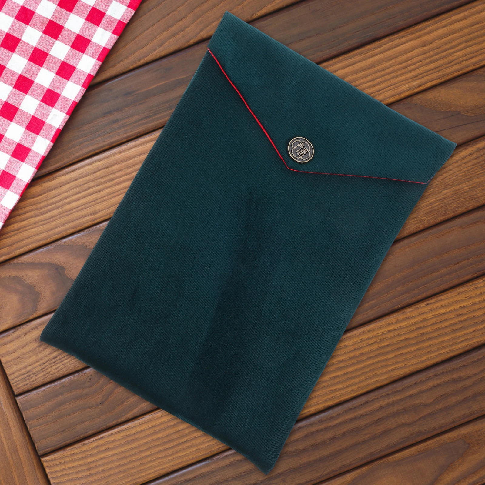 

Book Bag Sacred Text Storage Bags Dark Green Corduroy Chinese Decorative