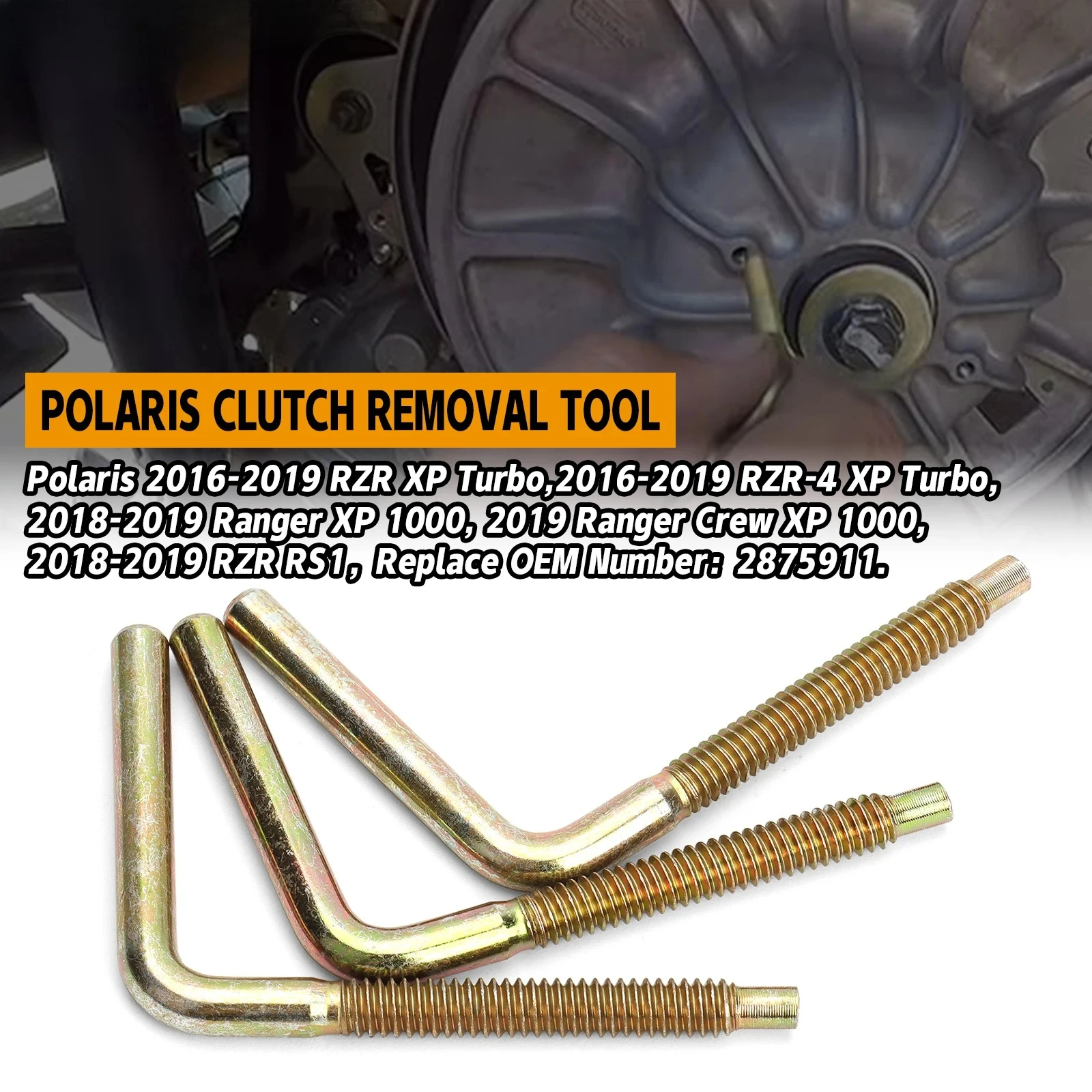 

3 Pieces Clutch Drive Belt Removal Tool 2875911 Replaces Spare Parts Fit for Polaris RZR XP Turbo Ranger XP 1000 Professional