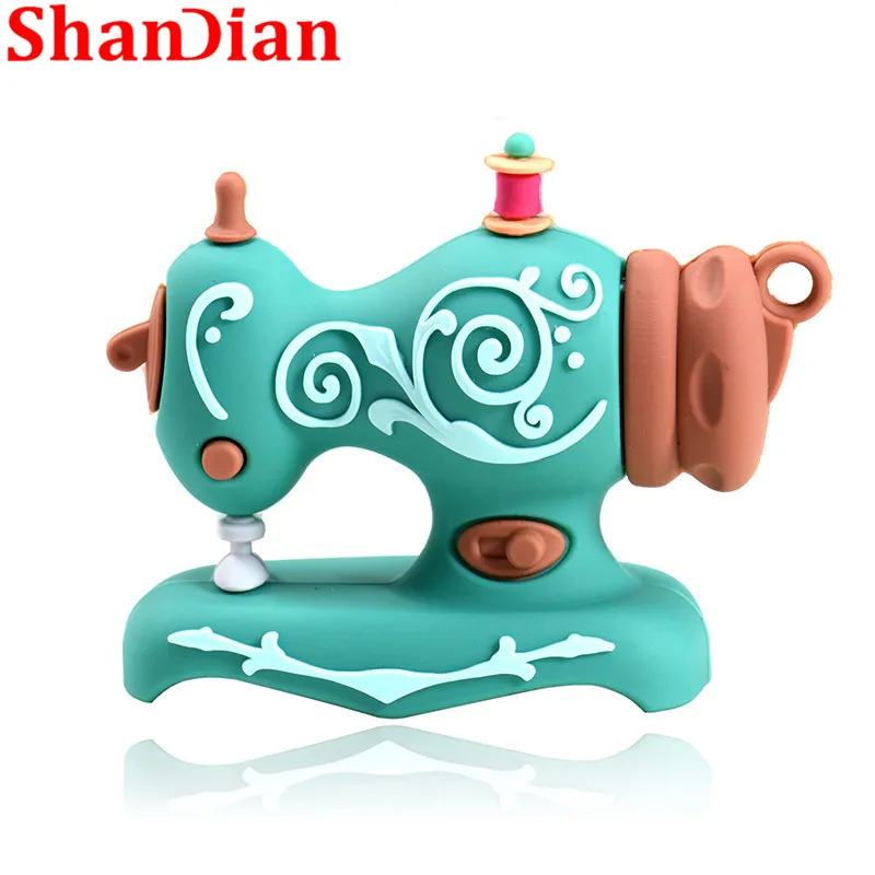 

SHANDIAN Cartoon USB2.0 Flash Drive Sewing Machine Pen Drive Pen Drive 4GB 16GB 32GB 64GB 128GB U Disk Wedding Commemorative G