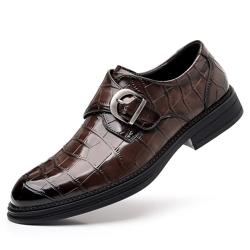2025 Classic Brand Men's Leather Casual Shoes Thick Soled Handmade Soles Oxford Shoes Office Business Men's Formal Shoes