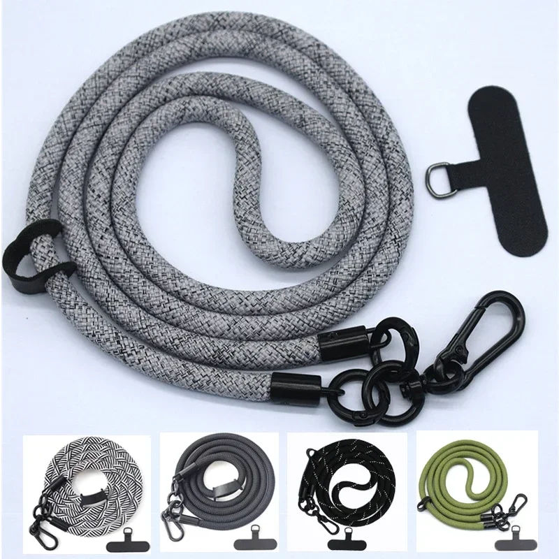 8MMx120CM Bold Long Mobile Phone Lanyard Universal Crossbody Hanging Shoulder Strap Detachable Neck Cord Anti-Lost Lanyard Patch