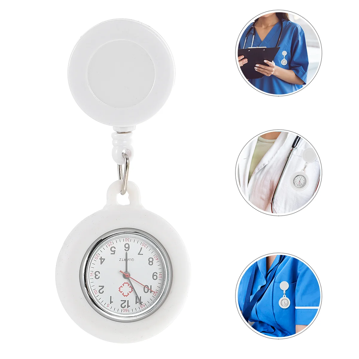 Montre rétractable en silicone pour infirmières, montre de table pour infirmières, montres de poche pour infirmières, numéro classique