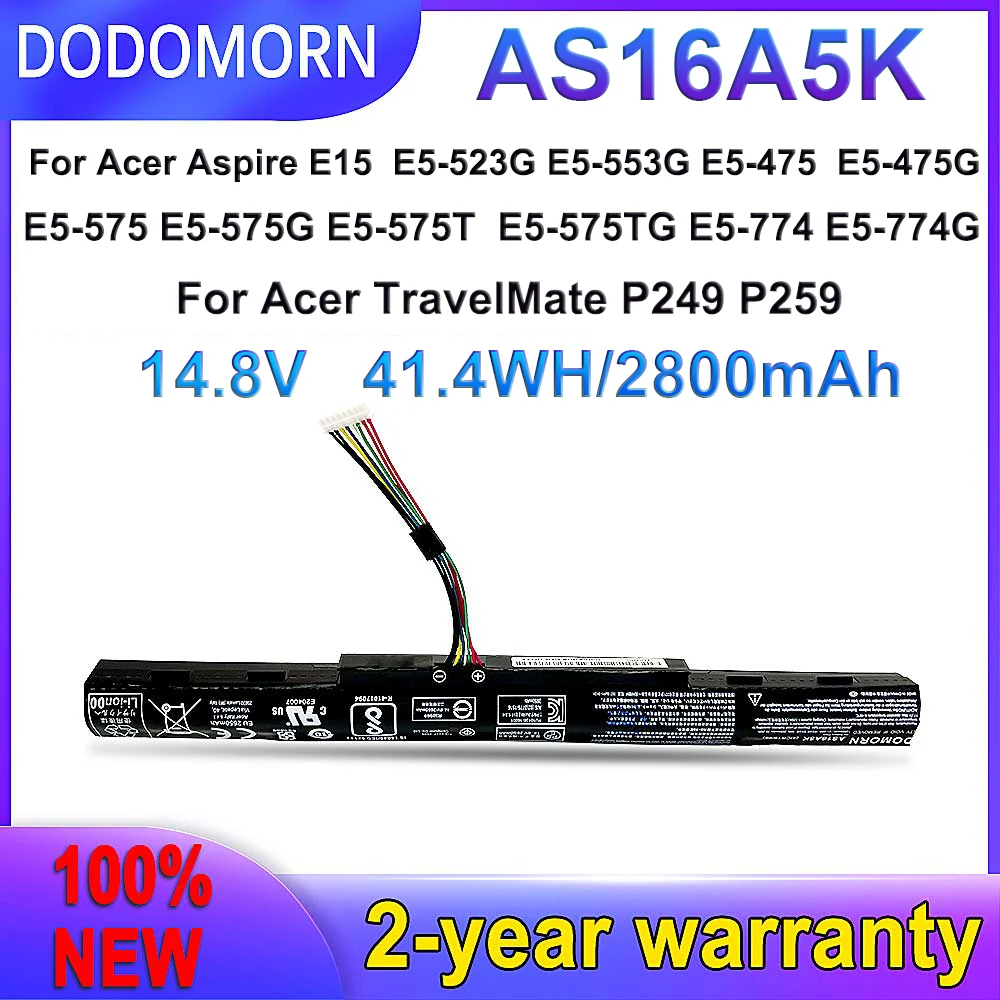 

DODOMORN New AS16A5K Battery For Acer Aspire E15 E5-475G 523G 553G 575G 774G E5-575-59QB E5-575 E5-575G-53VG Fast delivery