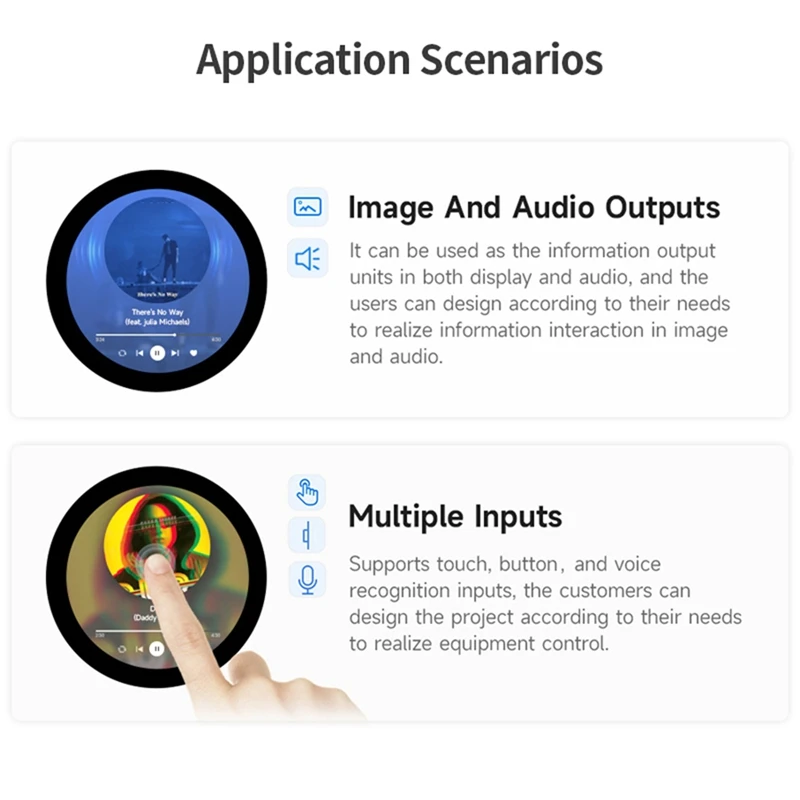 DN-ESP32-S3 1,85-дюймовый круглый дисплей, макетная плата, 32-битный двухъядерный процессор LX7, экран 360X360 для Wi-Fi и Bluetooth