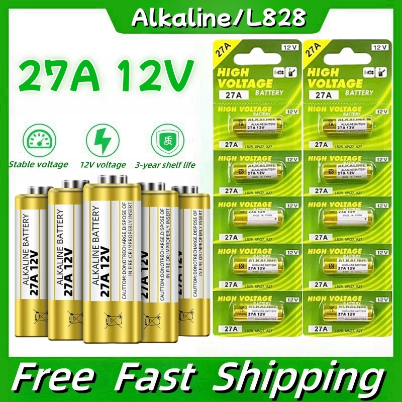 

5-60PCS 12V 27A Dry Alkaline Battery A27 Batteries 27AE 27MN A2 L828 K27A for Remote Control Gamepad Flashlight Doorbell Toys