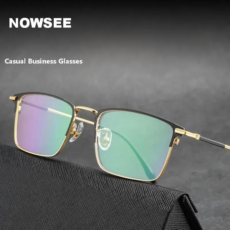 

Высококачественная оправа для очков из сплава для мужчин, очки в деловом стиле, очки по рецепту, новые поступления, очки с защитой от синего света