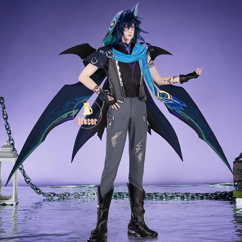 ICoser Genshin Impact Ororon 코스프레 의상 가발 게임 유니폼 망토 장갑 Natlan 할로윈 파티 여성용 남성용 액세서리 Propsa