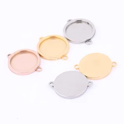 10pcs gold plated fit 16mm 18mm 20mm cabochon connector base setting trays diy bracelet necklace bezel blanks for jewelry making