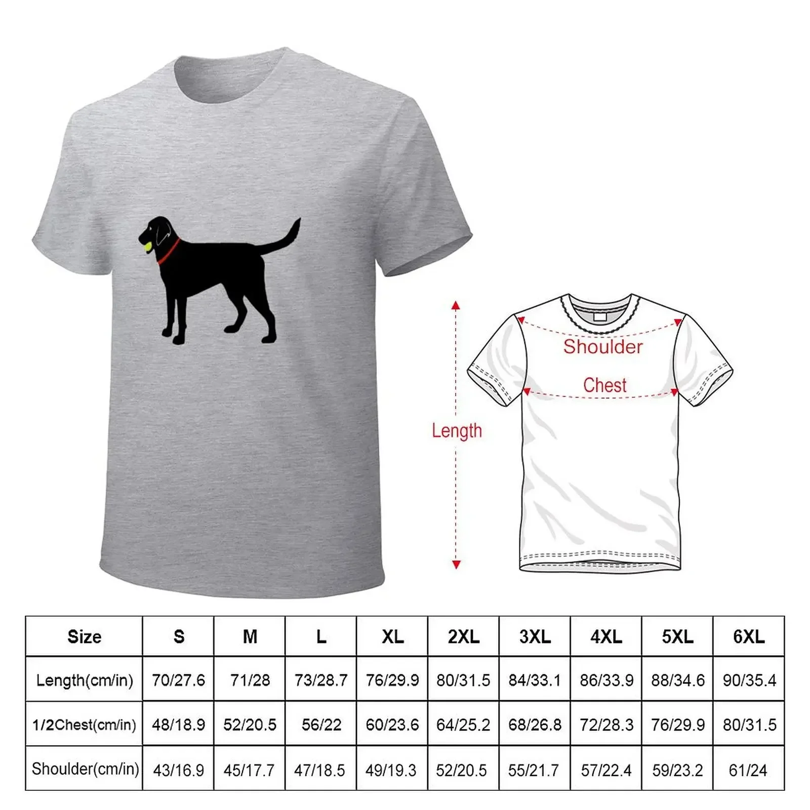 Labrador Retriever Fetch, Black Lab Play Ball T-shirt sublime cute clothes oversizeds mens t shirt