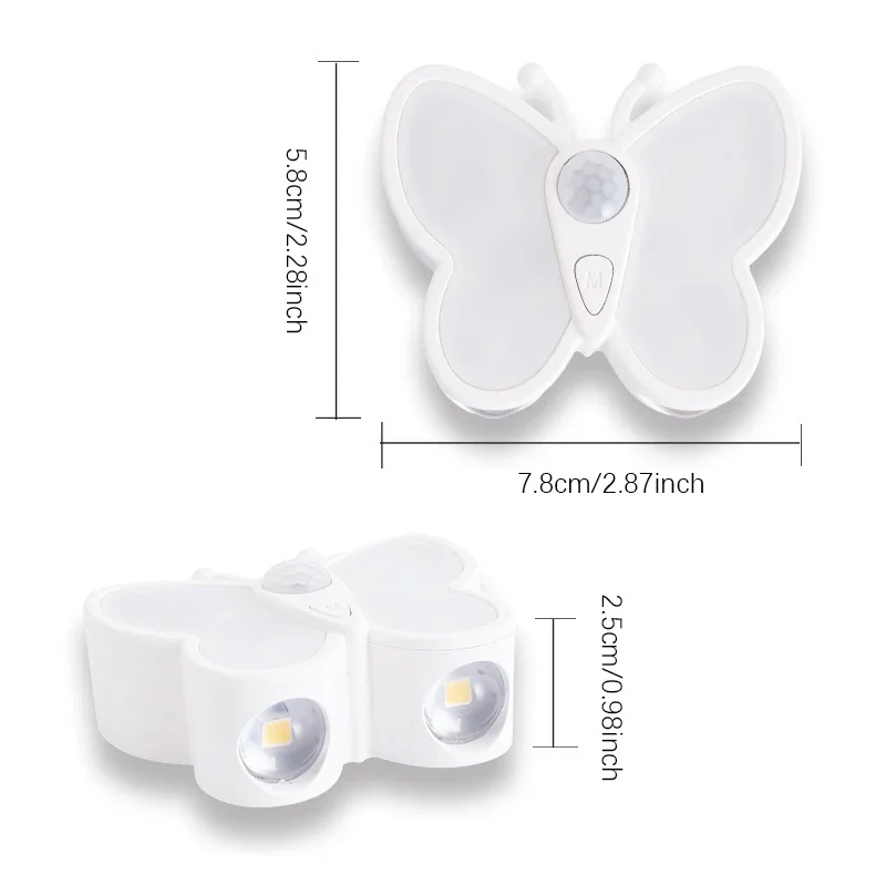 1PC/2PCS，LED Night Light, USB Rechargeable, Three Light Colors, Smart Motion Sensor—Perfect for the Living Room and Bedroom