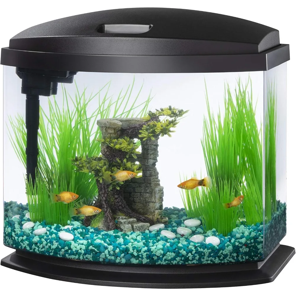 

LED MiniBow Small Aquarium Fish Tank Kit with SmartClean Technology, Black, 5 Gallon