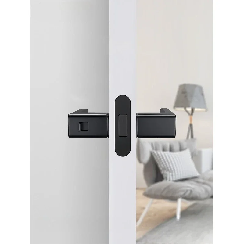 Minimalist door lock Magnetic thickened invisible door, wooden door handle