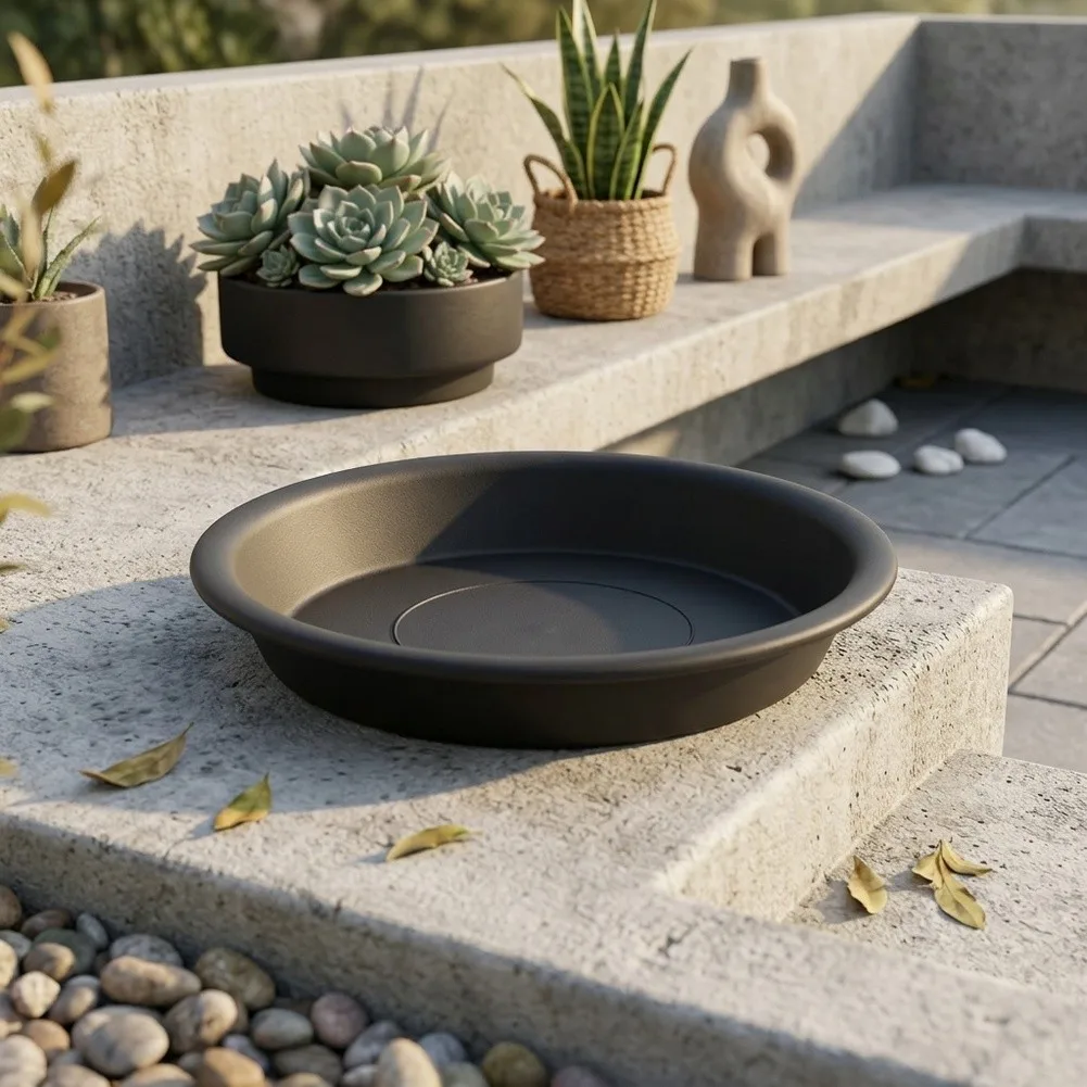 Plant Saucer Set Made of Resin for Indoor Potted Plants Water Catcher Trays to Minimize Cleanup Effort Plant Saucer