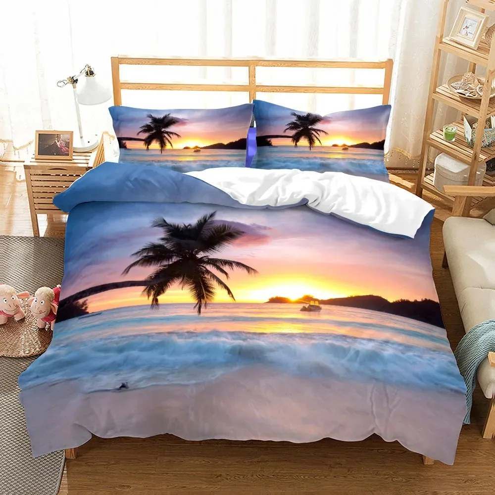 

Nature Scenery Print Bedding Set, Home Bedroom Quilt Cover Pillow Cover, Boy & Girl Quilt Cover Set, Room Decoration 2/3pcs