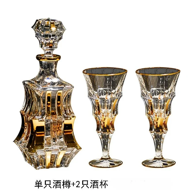 Crystal glass light luxury gold-painted red wine goblet, champagne glass gift wine set