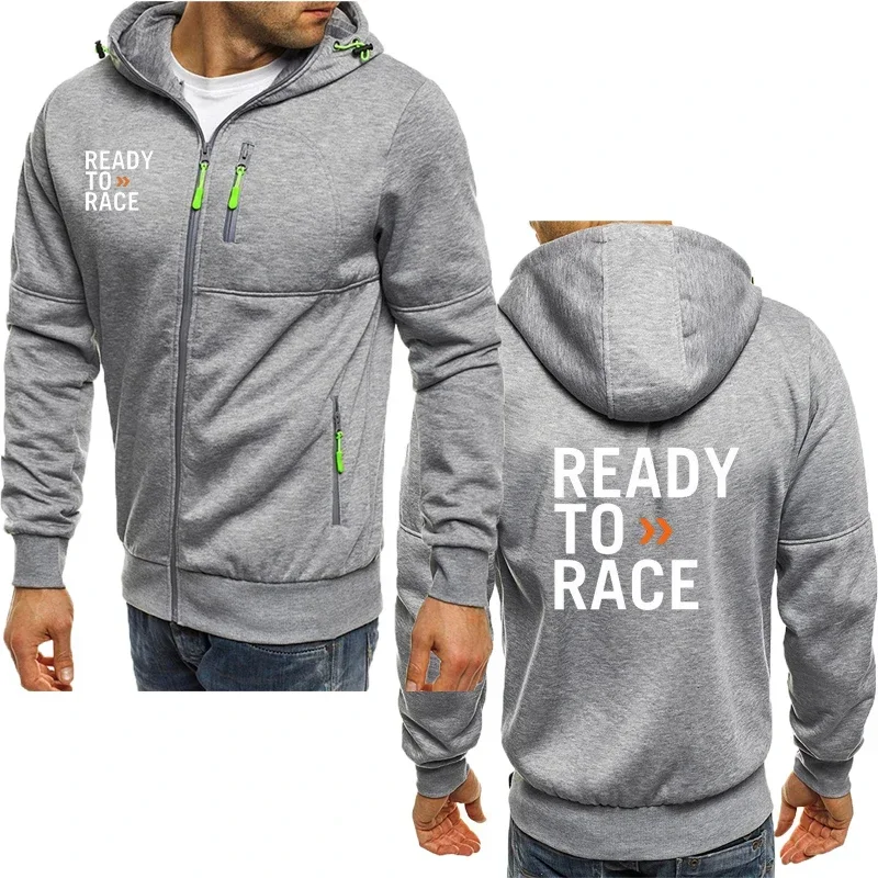 Men\'s hoodies Ready To Race print High Quality cotton Hooded Jackets Autumn 2024 new Men\'s Hoodies Sweatshirts Cardigan