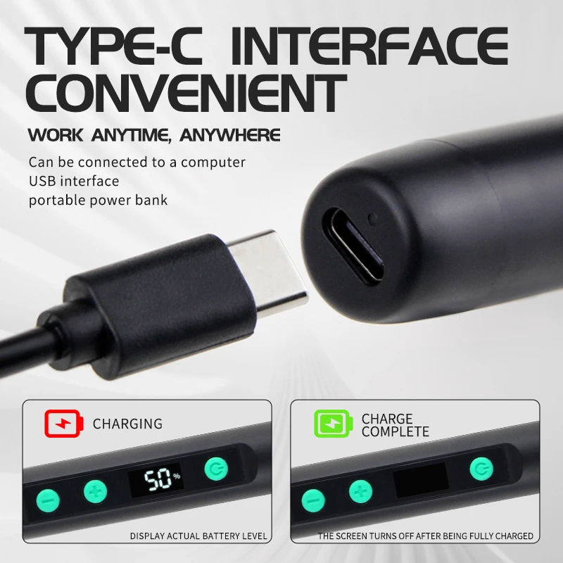 ANSIKI C212S مكواة لحام لاسلكية محمولة 180-450 ° بطارية مدمجة لدرجة الحرارة قابلة للتعديل مع مجموعة أدوات لحام مكونة من 3 أطراف #2