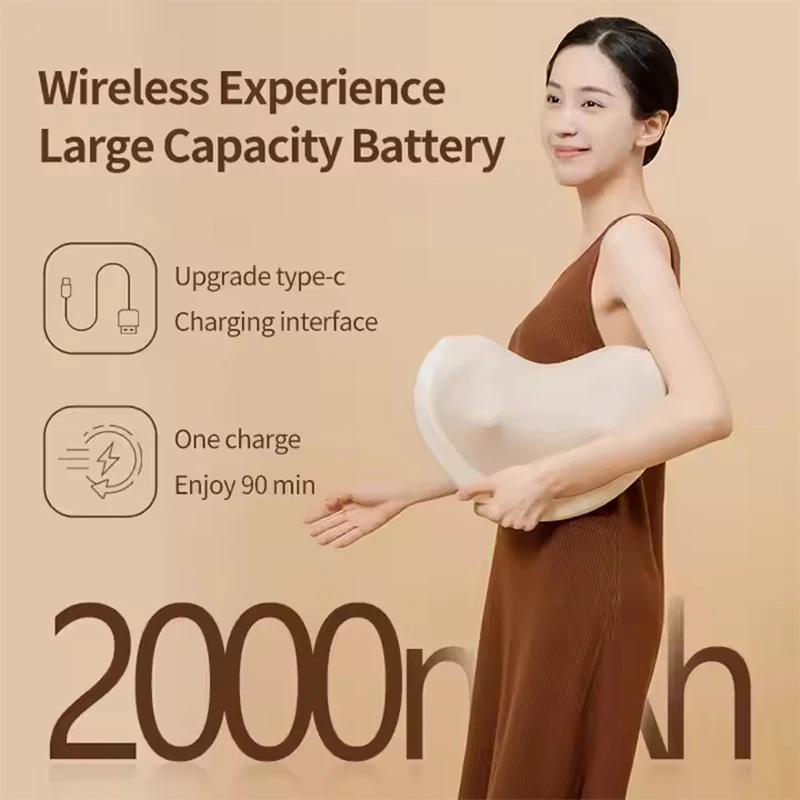 

Aiveisi Smart Massage Pillow Electric shiatsu Kneading Heating Massager Suitable For Neck Back Shoulder Waist Rechargeable Use