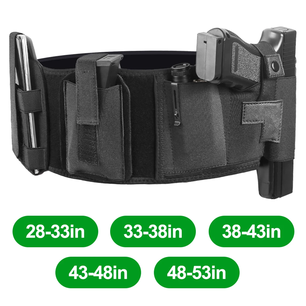 Fondina per fascia addominale da 28-53 pollici Fondina per pistola IWB nascosta Fondina per pistola con fascia per mano sinistra/destra con custodia magnetica Borsa da esterno