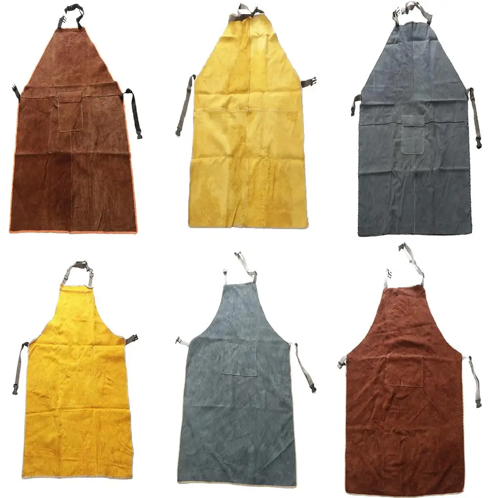 Heat Resistant Welding Apron for Men Women Cowhide Safety Work Suit Barbecue Protective Gear