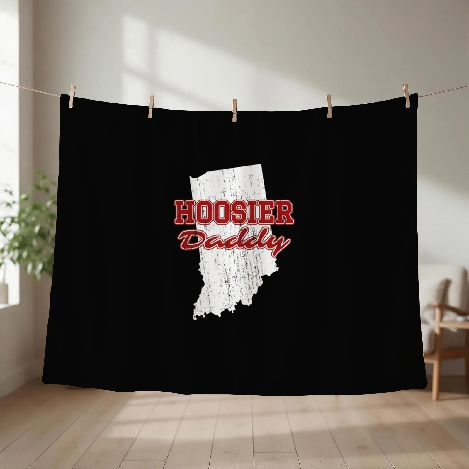 Hoosier Daddy - Indiana State Pride Essential T-Shirt Throw Blanket Designers Nap Multi-Purpose manga Blankets