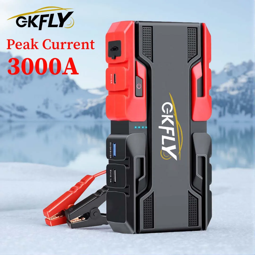 Démarreur de voiture portable multifonction, batterie externe 3000A, booster de batterie de voiture, chargeur de batterie 12V, dispositif de démarrage d'urgence
