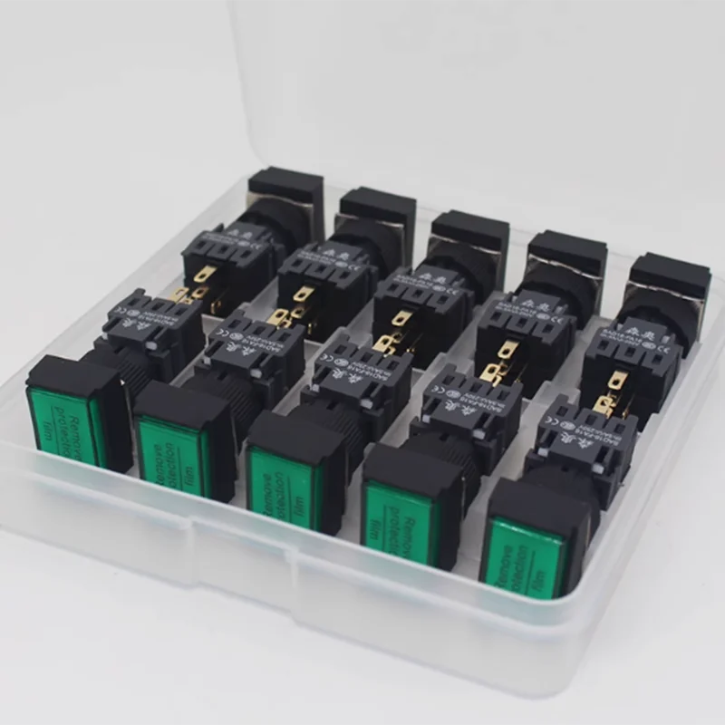 FA16 AH164 SAD16-FA16 CNC start button 16mm button switch reset self-locking 24V 220V rectangular button switch ProtectionSwitct