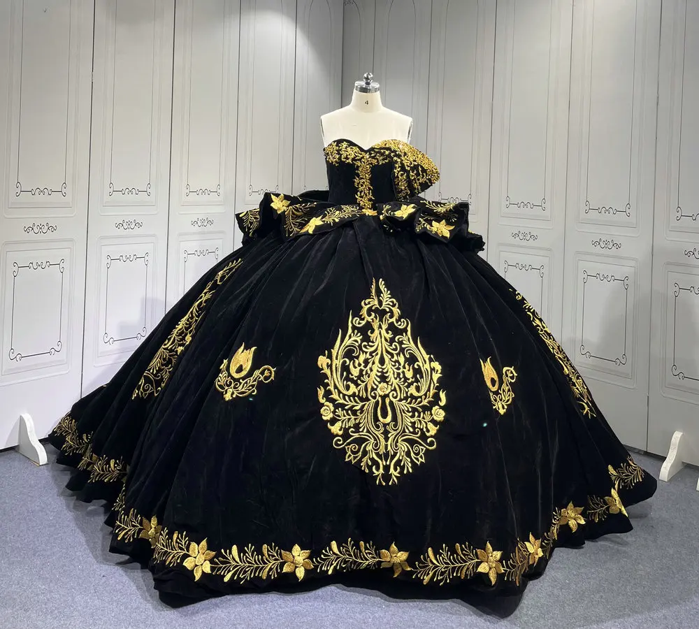 

Черные мексиканские платья Quinceanera Mumuleo с вышивкой для Fiesta, Vestidos De 15, бальные платья Aos XV De Quinceanera Burdeos