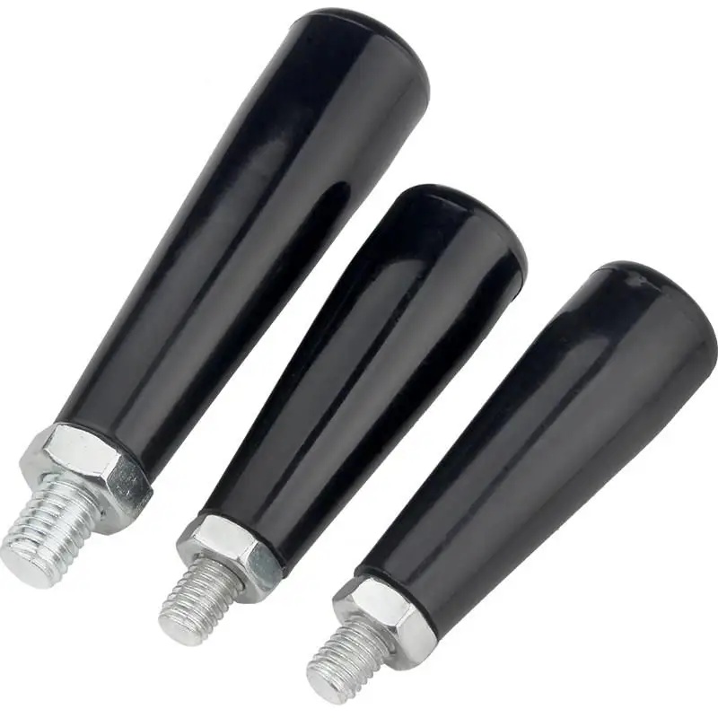 1/2/5Pcs M8 M10 Black Revolving Handwheel Machine Handle Male Thread Stem Bakelite Straight Handle Length 76mm/96mm