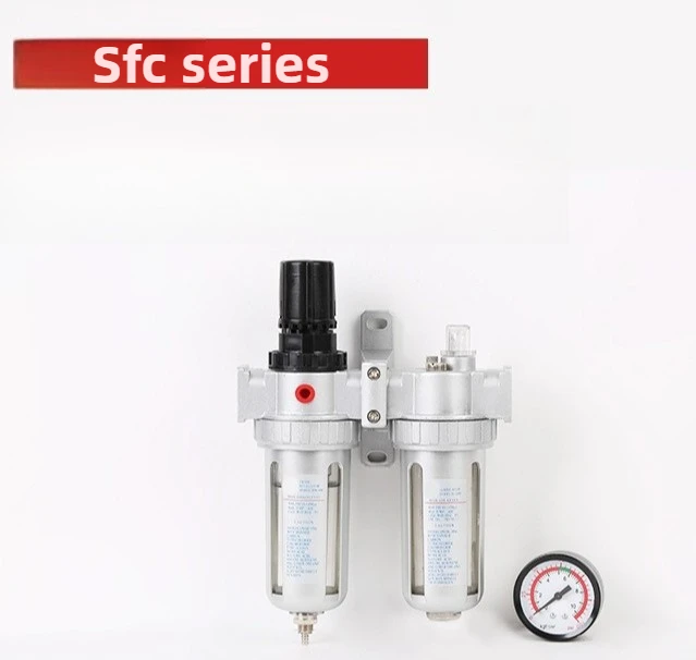 

2-in-1 pneumatic filter regulator SFC/SFR series, used for FRL units in compressed air systems and CNC machine tools
