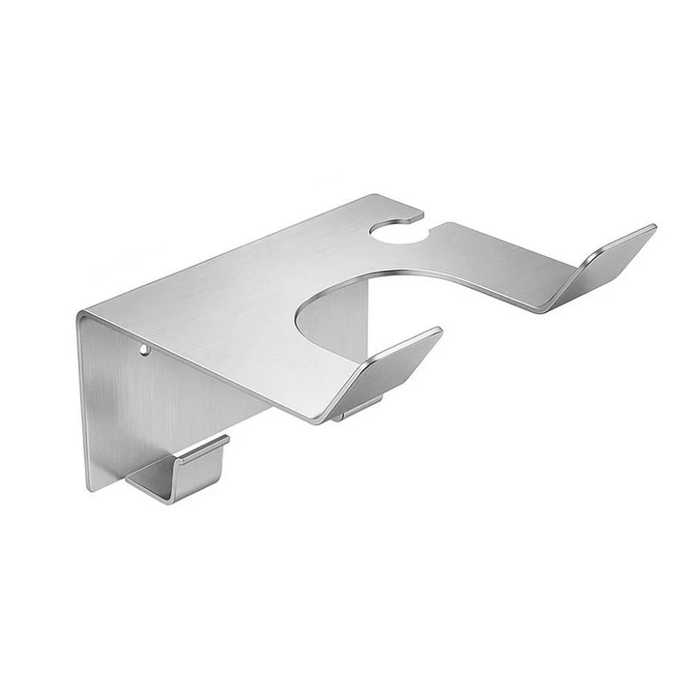 

Stainless Steel Hair Dryer Storage Rack Waterproof Wall Mounted Hairdryer Stand Space Saving with Hook Blow Dryer Rack Salon