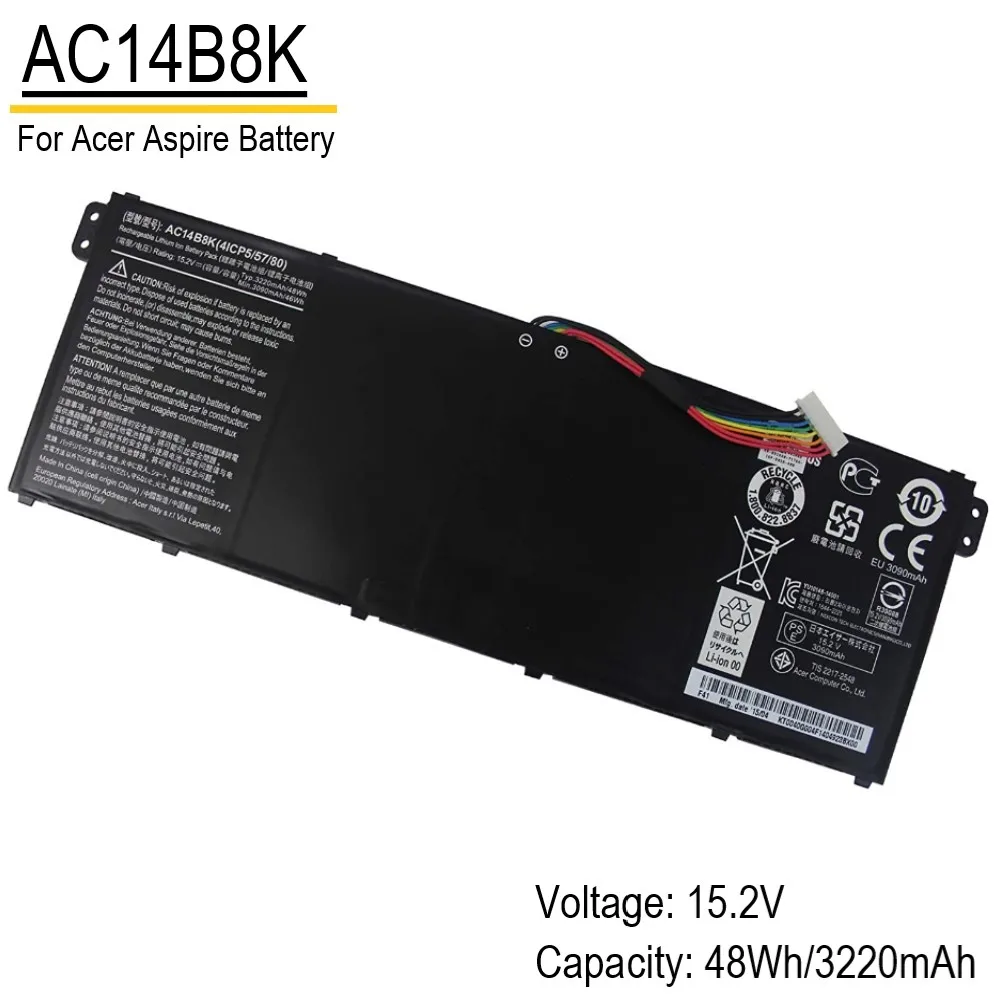 New AC14B8K Laptop Battery For Acer Aspire CB3-111 CB5-311 ES1-511 ES1-512 ES1-520 S1-521 ES1-531ES1-731 E5-771G V3-371 V3-111