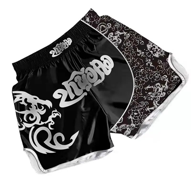 

Training Combat Fighting Sanda Kick Boxing Trunks Children's Bright leather Muay Thai Pants Adult Polyester Boxer Shorts