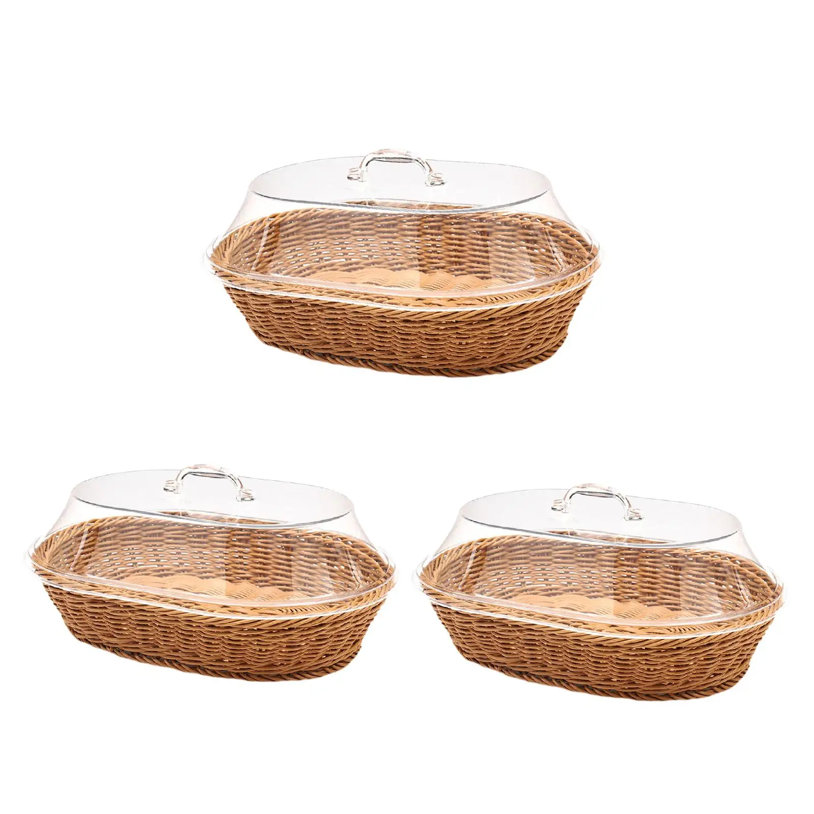 

Wicker Fruit Basket Imitation Rattan Woven Bread Basket Food Serving Basket for Party, Dining Room,Vegetables,Kitchen Counter