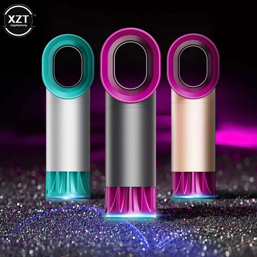 USB ชาร์จพัดลมมือถือเล็กไฟฟ้าพัดลม Bladeless แบบพกพาไร้สาย Handheld พัดลม USB No Leaf Handy พัดลมใหม่